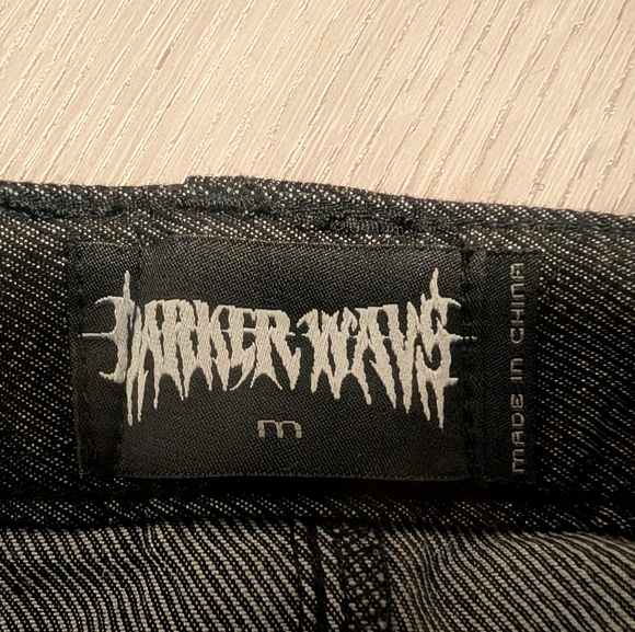 Dolls Kill Darker Wavs Denim Miniskirt with Chains and Denim Leg Warmers - Picture 10 of 11